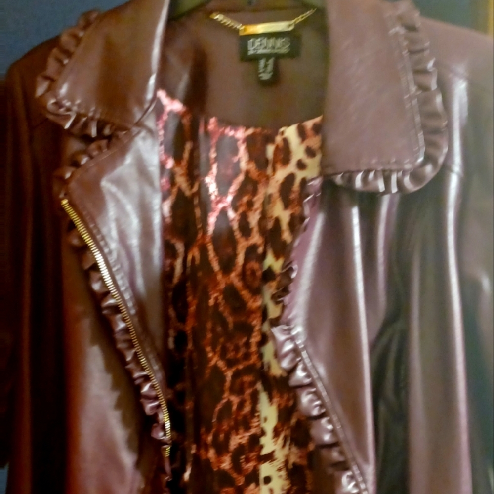 Faux Leather coat mid thigh length